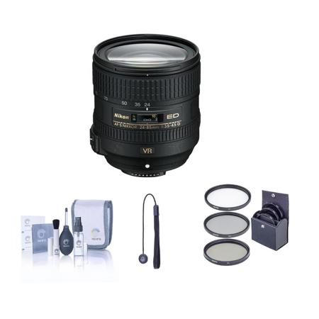 Nikon 24-85mm f/3.5-4.5G ED AF-S VR Nikkor Lens - U.S.A. Warranty - Bundle With Pro-Optic 72 MC UV Filter, Lens Cleaning Kit,Slinger Camera Rain Cover