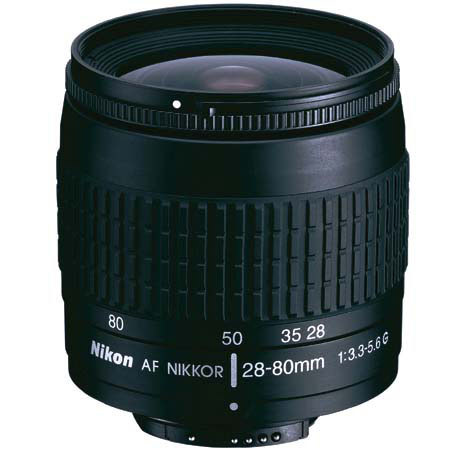 Nikon 28-80mm f/3.3-5.6G Wide Angle-Telephoto Auto Focus Zoom Nikkor Lens - Black Finish - Refurbished By Nikon U.S.A. image