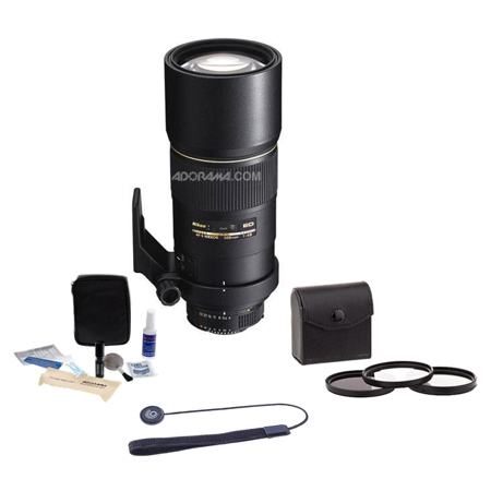 Nikon 300mm f/4 ED-IF AF-S Nikkor Lens - U.S.A. Warranty - Accessory Bundle with Tiffen 77mm Photo Essentials Filter Kit, Lens Cap Leash, Professional Lens Cleaning