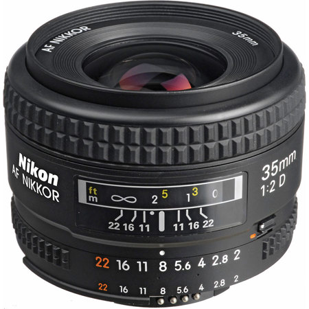 Nikon 35mm f/2D AF Wide Angle Auto Focus Nikkor Lens - with 5 Year U.S.A. Warranty image