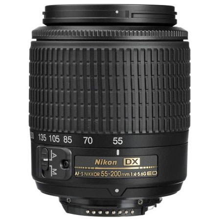 Nikon 55mm - 200mm f/4-5.6G ED AF-S DX Autofocus Zoom Lens - Grey Market image