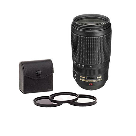 Nikon 70-300mm f/4.5-5.6G ED-IF AF-S VR Nikkor Lens - U.S.A. Warranty - with Free 3-Piece Filter Kit (UV, CPL, ND)