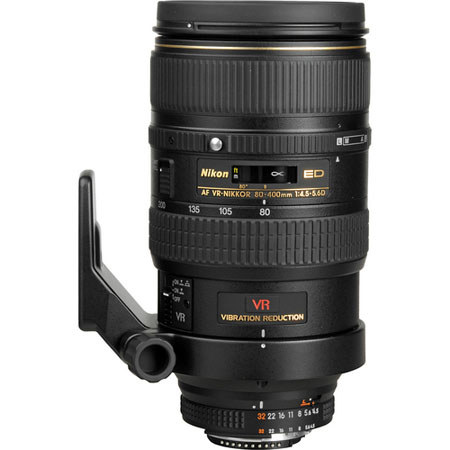Nikon 80-400mm f/4.5-5.6D ED VR AF Zoom-Nikkor Lens (Vibration Reduction) with Hood &amp; Soft Case - Gray Market image