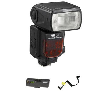 Nikon SB-910 TTL AF Shoe Mount Speedlight, USA Warranty - Bundle - with Quantum Turbo Blade Ultra Compact Battery Pack & Quantum CCKE Cable for the Turbo Compact Battery for Flashes