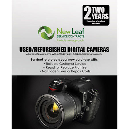 New Leaf 2 Year Used / Refurbished Digital Camera Service Plan for Product's Retailing up to $3000.00