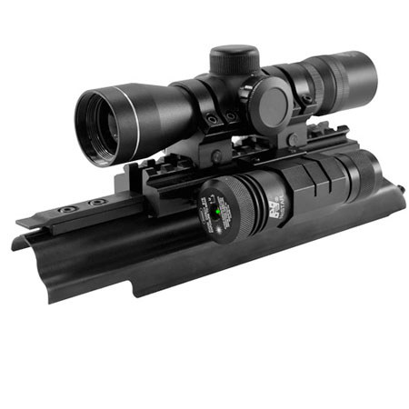 NCStar Liberator Combo 4x30 Compact Rifle Scope and Green Laser