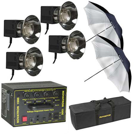 Novatron Studio Kit D1500 - 4 Head Kit with Case &amp; Accessories image