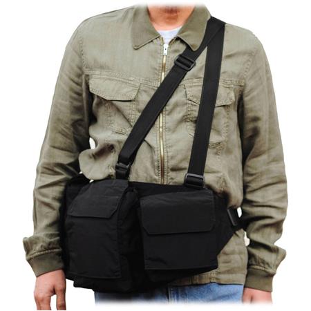 Newswear Mens Foul Weather Chestvest, Waterproof Digital SLR Camera & Lens Carry System for 3 SLRs & Accessories, Black.