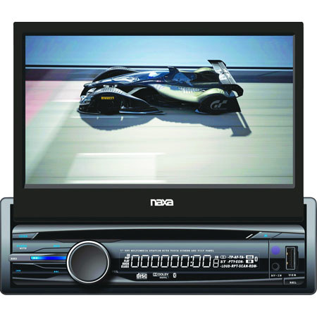 Buy car multimedi equipment - Naxa NCD-705 7\" Car LCD Touch Screen Motorized Slide Down PLL Electronic Tuning Stereo AM/FM Radio Multimedia Player with Aux-In Jack