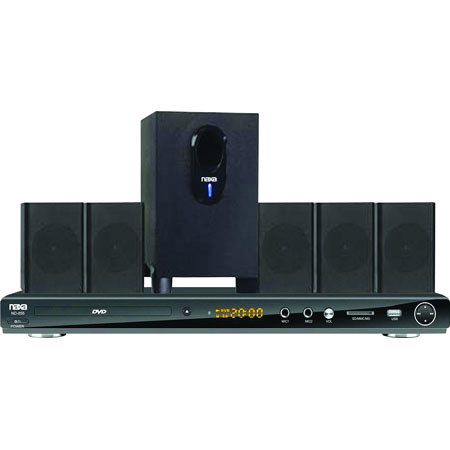 Naxa ND-855 5.1 Channel DVD Home Theater System with Progressive Scan DVD Player, Karaoke Function and USB/SD/MMC Inputs