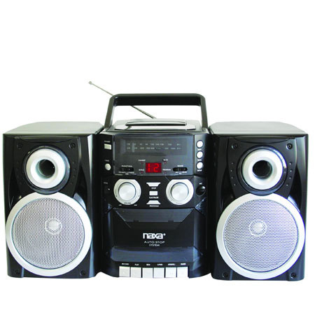 Naxa Portable CD Player with AM/FM Stereo Radio Cassette Player/Recorder & Twin Detachable Speakers
