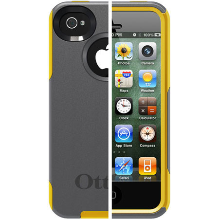 Otterbox Commuter Case for iPhone 4S, Gunmetal Grey PC / Sun Yellow Slip Cover