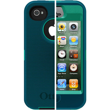 Otterbox Defender Case for i-Phone 4S - Light Teal PC/Deep Teal Slip Cover
