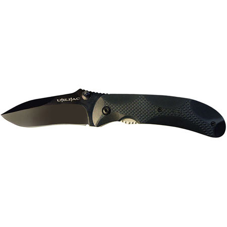Ontario Knife Joe Pardue Utilitac Series, Folding Knife with 4.0&quot; Black Stainless Steel Blade, &amp; Black Zytel Handle, Overall Length 7.125&quot;. image