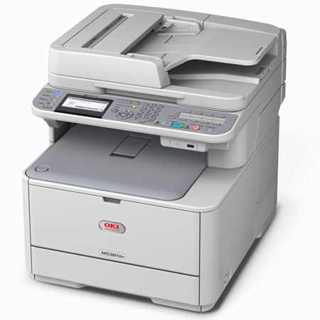 OKI Data MC361 Multifunction Color Printer, Copier, Scanner & Fax, 120V, 23 / 25 ppm, Up to 1200x600dpi