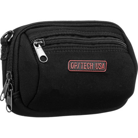 Op/Tech Zippeez, Soft Belt Style Pouch for Small Digital Point-n-Shoot Cameras, Large, Black.