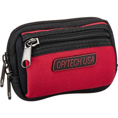 Op/Tech Zippeez, Soft Belt Style Pouch for Small Digital Point-n-Shoot Cameras, Small, Red.