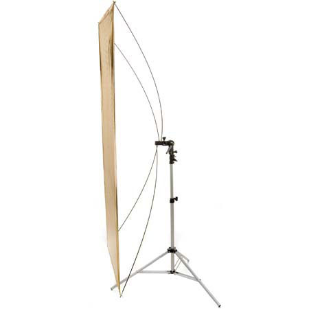 Interfit Photographic Flat Panel Reversible Silver / Gold Reflector, 35" x 70" with Stand &amp; Tilting Bracket image