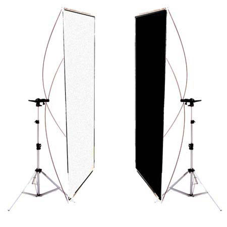 Interfit Photographic Flat Panel Reversible Black/White Reflector, 35" x 70" with Stand &amp; Tilting Bracket image
