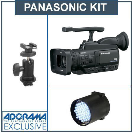 Panasonic AG-HMC40 3MOS Handheld AVCCAM Camcorder - Bundle - with Switronix TL 50 30w Dimmerable DC Powered LD Light, Bescor SA-1 Universal Swivel Shoe Mount Adaptor image