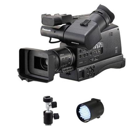 Panasonic AG-HMC80 3MOS AVCCAM HD Shoulder-Mount Camcorder - Bundle - with Switronix TL 50 30w Dimmable DC On Camera LED Light, Light Stand Adapter