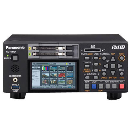 Panasonic AG-HPD24PJ Solid-state P2 Portable Recorder with AVC-Intra Recording, 3.5" LCD Screen, Two P2 Card Slots, Variable Frame Rate Support