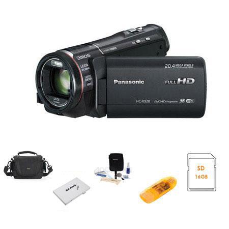 Panasonic HC-X920 Ultrafine Full HD Camcorder - BUNDLE - with Camera Case, 16GB Class 10 SDHC Card, Spare Battery, Lens Cleaning Kit, Adorama USB 2.0 Multi Card Reader, Adorama Memory Card Holder