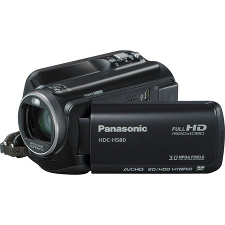 Panasonic HDC-HS80K Camcorder, 33.7mm Wide-Angle, 42x Intelligent Zoom, Intelligent Auto, 120GB HDD, SDXC/SDHC/SD Memory Card, 2.7in Wide LCD image
