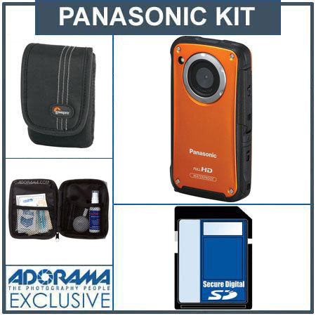 Panasonic HM-TA20 Waterproof Mobile Camcorder kit - Orange - with 8GB SD Memory Card, Camera Case, Professional Lens Cleaning Kit