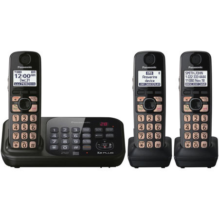 Panasonic KX-TG4743B Expandable Digital Cordless Answering System with 3 Handsets