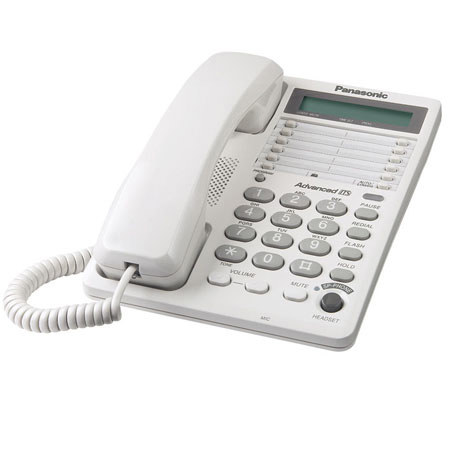 Panasonic KX-TS108W Integrated 16-Digit LCD Telephone System with Clock