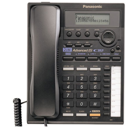 Panasonic KX-TS3282B 2-Line Integrated Phone System with Intercom, Black