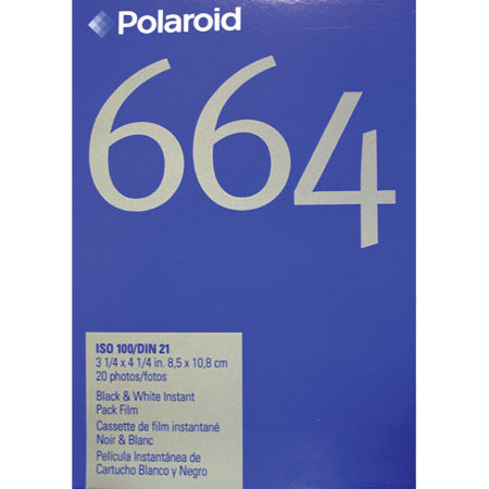 Polaroid 664 Polapan Pro 100 3.25 x 4.25&quot; Instant Black &amp; White Print Pack Film (ISO-100) - 10 Exposure Pack image