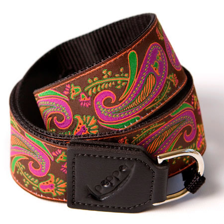 Spice Up Your Camera Pepper Strap, Multicolored Camera Strap, Adjusts from 44" to 55", Color: Brown / Fuschia Paisley Park image