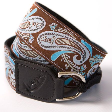 Spice Up Your Camera Pepper Strap, Multicolored Camera Strap, Adjusts from 44" to 55", Color: Brown / Turquoise Paisley Park image