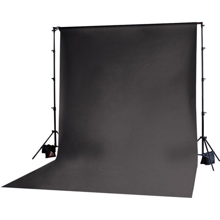 Photoflex Solid Color Series, 10' x 12' Dyed Muslin Background, Solid Black Color. image