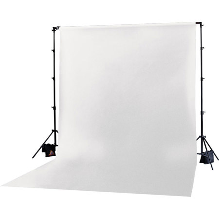 Photoflex Solid Color Series, 10' x 20' Dyed Muslin Background, Solid White Color. image