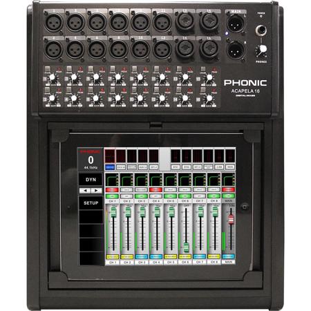 Phonic Acapela 16 Digital Mixer, iPad or Android Tablet Control, 40-bit Float Processing