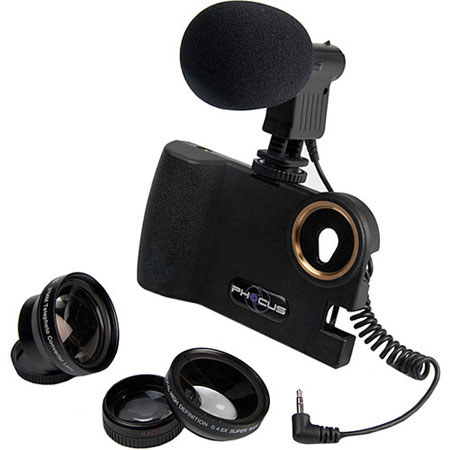 Phocus iPhone 5 Sight & Sound Bundle, Includes Phocus Accent, Wide Angle Lens, Macro Lens, Telephoto Lens, Boomer Shotgun Microphone