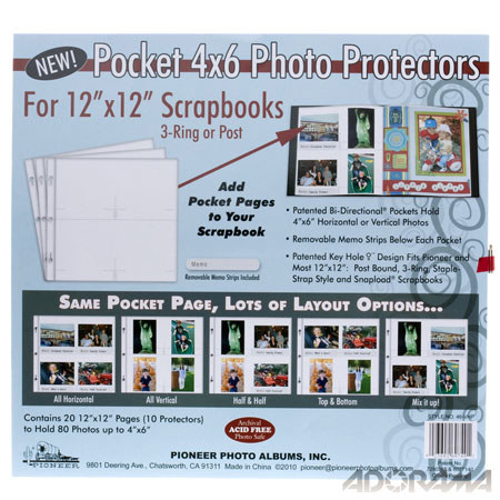 UPC 023602607491 product image for Pioneer Scrapbook Protectors Refill Pages, 12x12", with 4x6" Photo Poc | upcitemdb.com