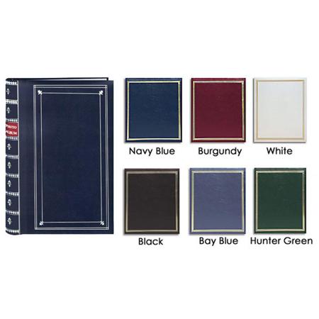 Pioneer Bi-Directional Spiral Bound Photo Album, Le Memo Pocket Photo Album, Solid Color Covers with Gold Trim, Holds 300 4x6" Photos, 3 Per Page, Color: A