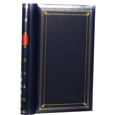 Pioneer Bi-Directional Spiral Bound Photo Album, Solid Color Navy Blue Covers with Gold Trim, Holds 300 4" x 6" Photos, 3 Per Page image