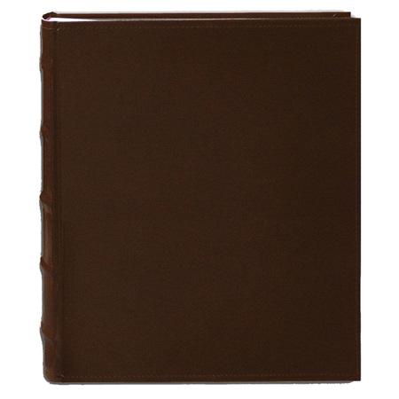 Pioneer Sewn Bonded Leather BookBound Bi-Directional Photo Album, Brown Covers, Holds 200 5&quot; x 7&quot; Photos, 2 Per Page. image