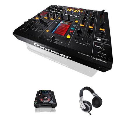 Pioneer Electronics DJM-2000NXS nexus Professional Performance DJ Mixer - Bundle - with 2 CDJ-2000nexus Professional Multi-Players, HDJ-2000 Reference DJ Headphones