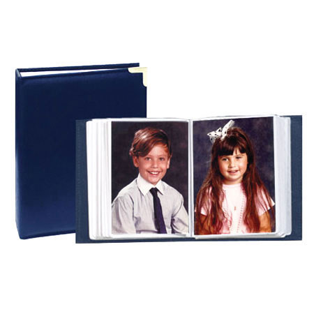 Pioneer Mini Max Oxford Bound Photo Album, Random Solid Color Sewn Leatherette Covers with Brass Accent Corners, Holds 100 4" x 6" Photos, 1 Per Page image