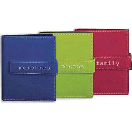 Pioneer Expressions Series Bound Mini Photo Album, Random Designer Style Color Covers with Magnetic Closure Strap, Holds 36 5" x 7" Photos, 1 Per Page. image