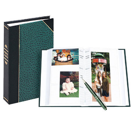 Pioneer Ledger Le'Memo Bi-Directional Bound Photo Album, Random Solid Color Covers with Gold Accents, Holds 300 4" x 6" Photos, 3 Per Page. image