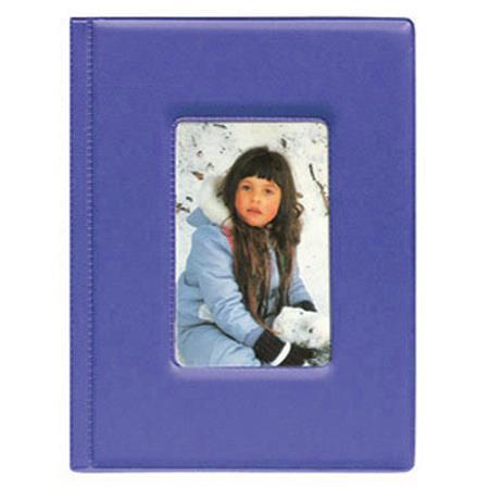 Pioneer Brag Book Series Bound Photo Album, Padded Blue Solid Color Covers with Built in Picture Frame, Holds 24 4" x 6" Photos, 1 Per Page. image