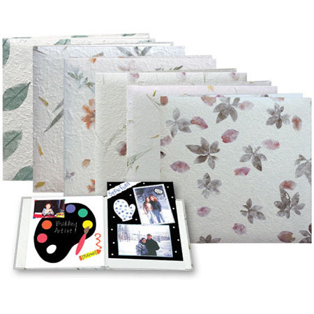 Pioneer Family Memory Album with Textured Mulberry Color Cover, 8x8" Scrapbook with 10 E-Z Load Archival Pages & Inserts, Bamboo Leaf Cover