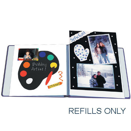 Pioneer Deluxe E-Z Load Scrapbook Refill Pages, 12&quot; x 15&quot;, Black for the FTM-15 Book image